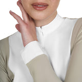 Women's long-sleeved competition polo shirt with zip