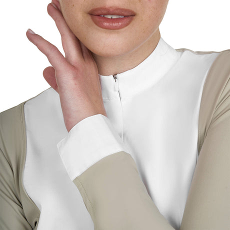 Women's long-sleeved competition polo shirt with zip