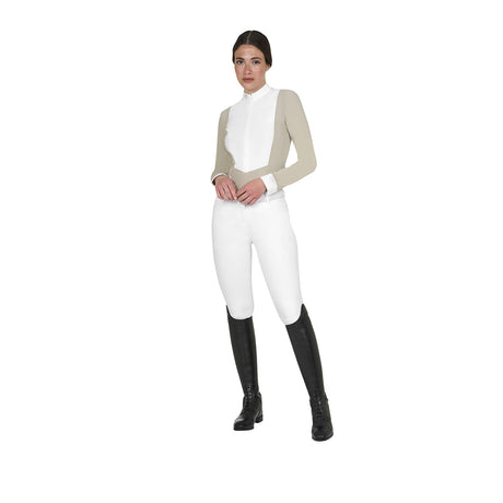 Women's long-sleeved competition polo shirt with zip