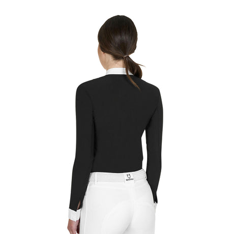 Women's long-sleeved competition polo shirt with zip