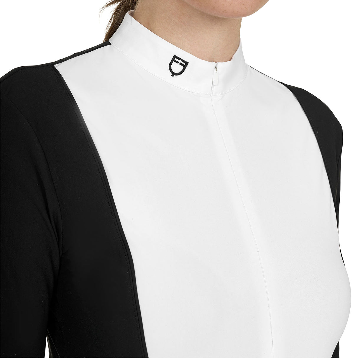 Women's long-sleeved competition polo shirt with zip