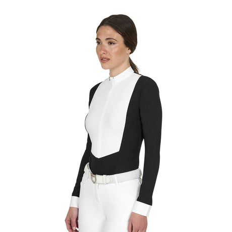 Women's long-sleeved competition polo shirt with zip