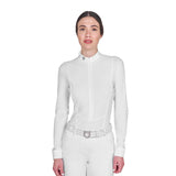 Women's long-sleeved competition polo shirt with zip
