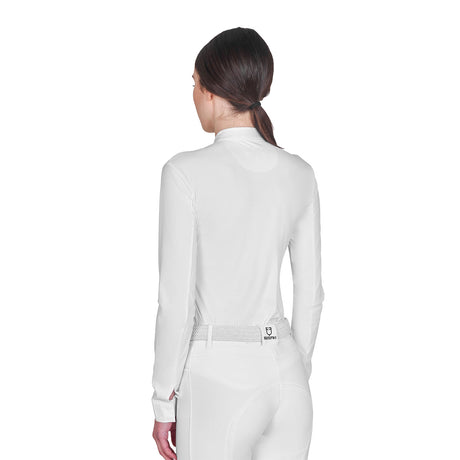 Women's long-sleeved competition polo shirt with zip