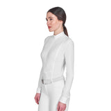 Women's long-sleeved competition polo shirt with zip