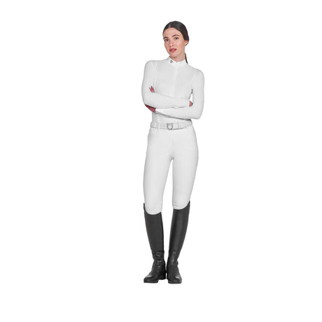 Women's long-sleeved competition polo shirt with zip