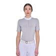 Women's competition polo shirt with concealed button closure