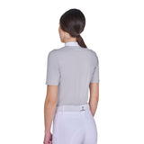 Women's competition polo shirt with concealed button closure
