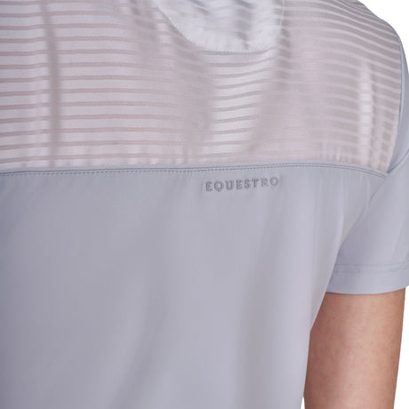 Women's slim fit competition polo shirt with silk-like fabric inserts