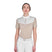 Women's slim fit competition polo shirt with silk-like fabric inserts