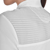 Women's slim fit competition polo shirt with silk-like fabric inserts