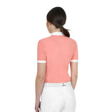 Elegant women's short-sleeve jacquard competition polo