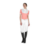 Elegant women's short-sleeve jacquard competition polo