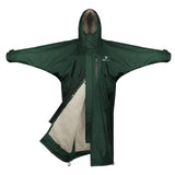 EQUIDRY Women's Thick Fleece Evolution Fixed Hood #colour_black-forest-green-cream