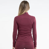 EQUIDRY Women's Water Repellent Zip up Top #colour_plum-black