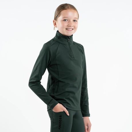 EQUIDRY Children's Water Repellent Base Layer #colour_black-forest-green-black