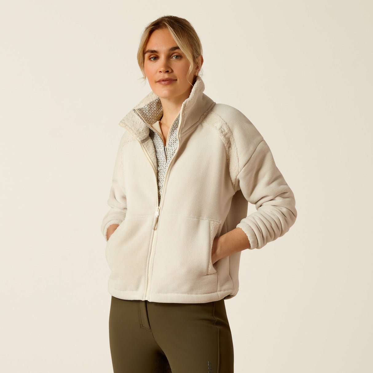 Ariat Women's Lafayette Ful Zip Sweatshirt #colour_beige