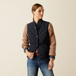 Ariat Women's Woodside Vest - Navy/Navy Floral Print #colour_navy-navy-floral-print
