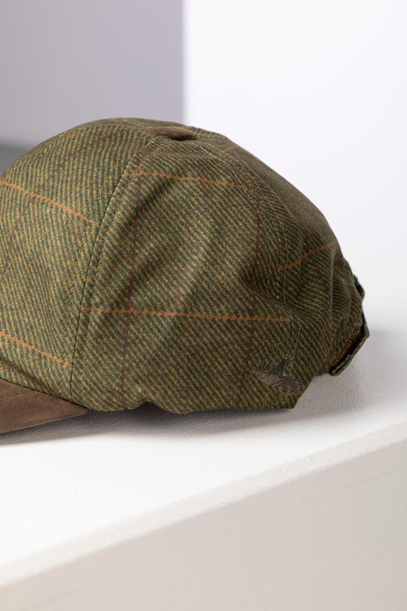 Rydale Men's Tweed Print Baseball Cap With Nubuck Peak - Danby