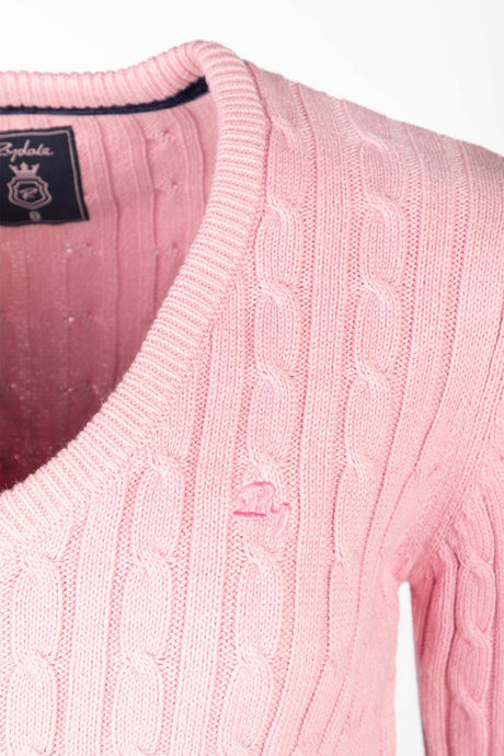 Rydale Ladies V Neck Cable Knit Jumper - Emma