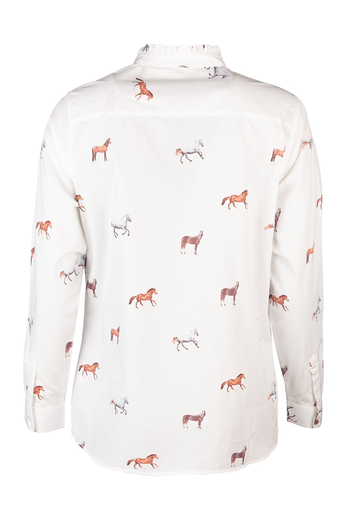Rydale Ladies Oxford Cotton Ruffled Shirt - Ivy