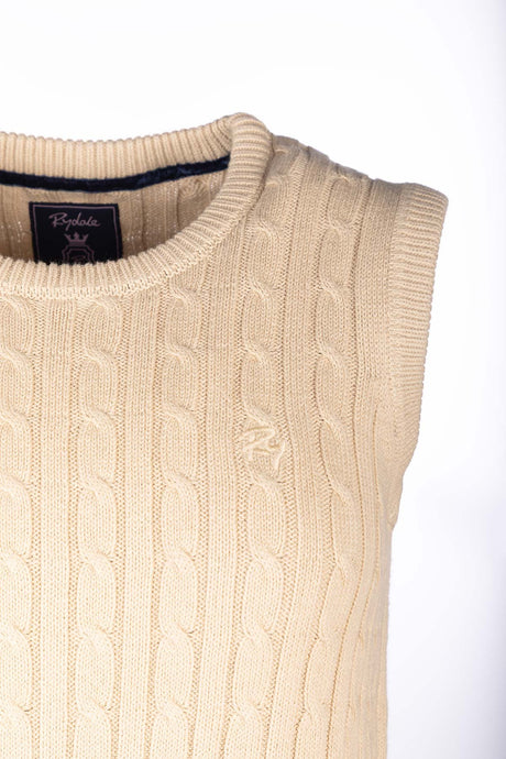 Rydale Ladies Crew Neck Cable Knit Vest - Emma