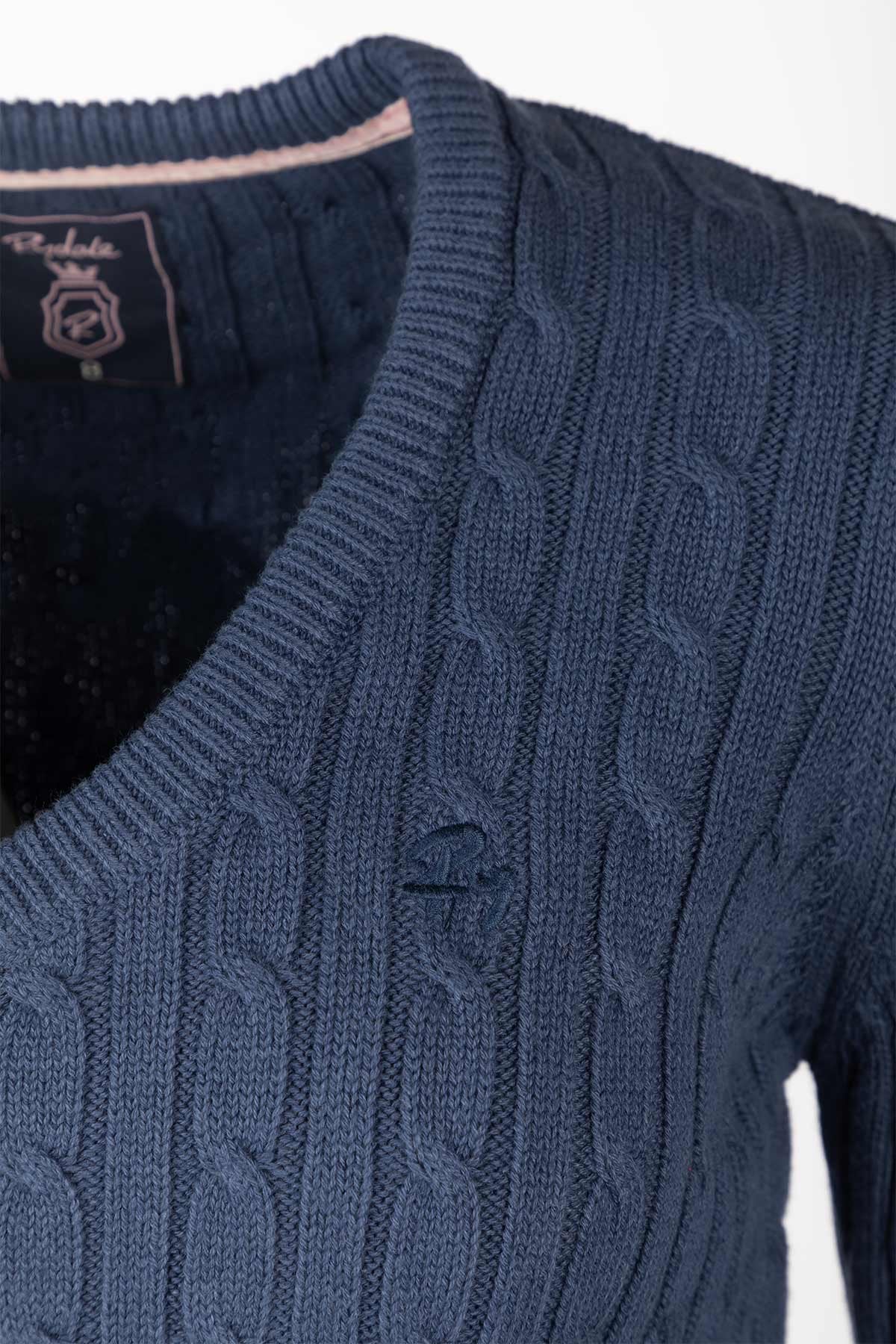 Rydale Ladies V Neck Cable Knit Jumper - Emma