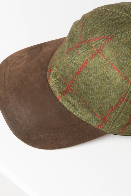Rydale Men's Tweed Print Baseball Cap With Nubuck Peak - Danby