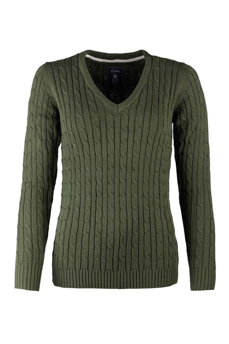 Rydale Ladies V Neck Cable Knit Jumper - Emma