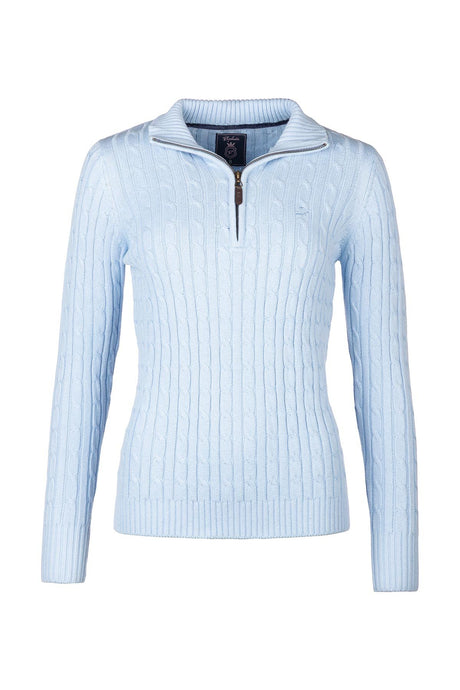 Rydale Ladies Quarter Zip Cable Knit Jumper - Emma