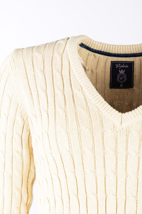 Rydale Ladies V Neck Cable Knit Jumper - Emma