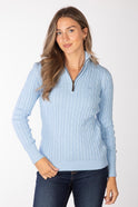 Rydale Ladies Quarter Zip Cable Knit Jumper - Emma