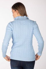 Rydale Ladies Quarter Zip Cable Knit Jumper - Emma