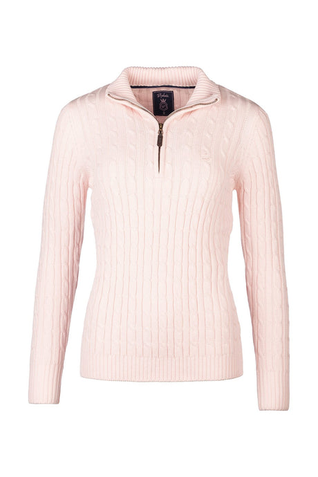 Rydale Ladies Quarter Zip Cable Knit Jumper - Emma