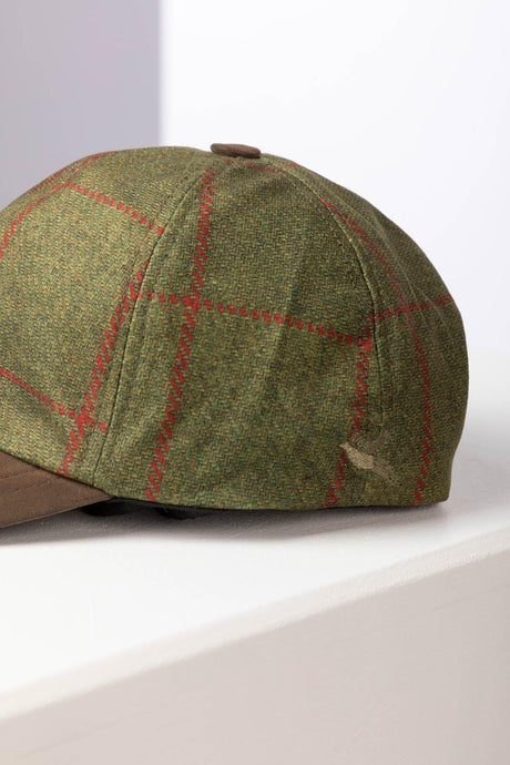 Rydale Men's Tweed Print Baseball Cap With Nubuck Peak - Danby