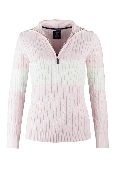 Rydale Ladies Striped Quarter Zip Jumper - Bramham