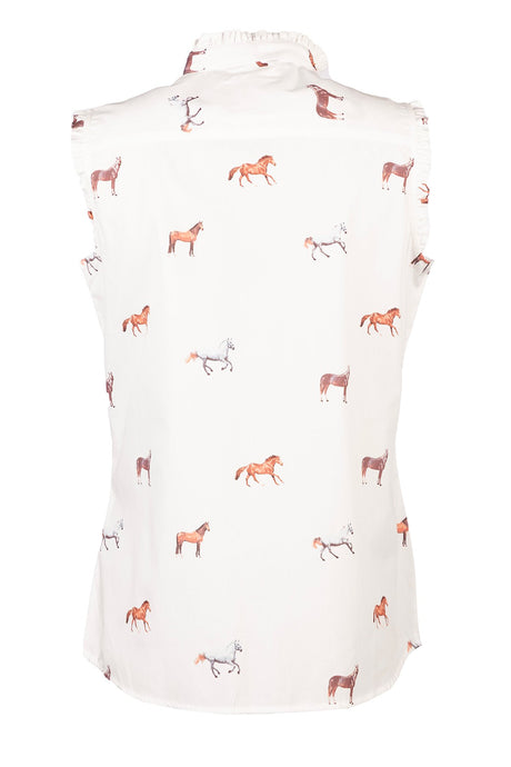 Rydale Ladies Ruffled Sleeveless Overhead Shirt - Wistow