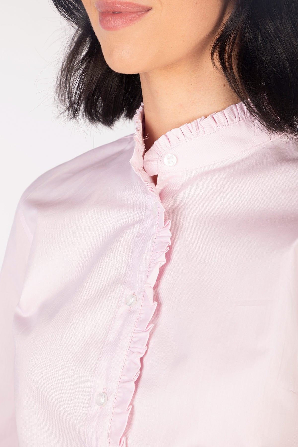 Rydale Ladies Oxford Cotton Ruffled Shirt - Ivy