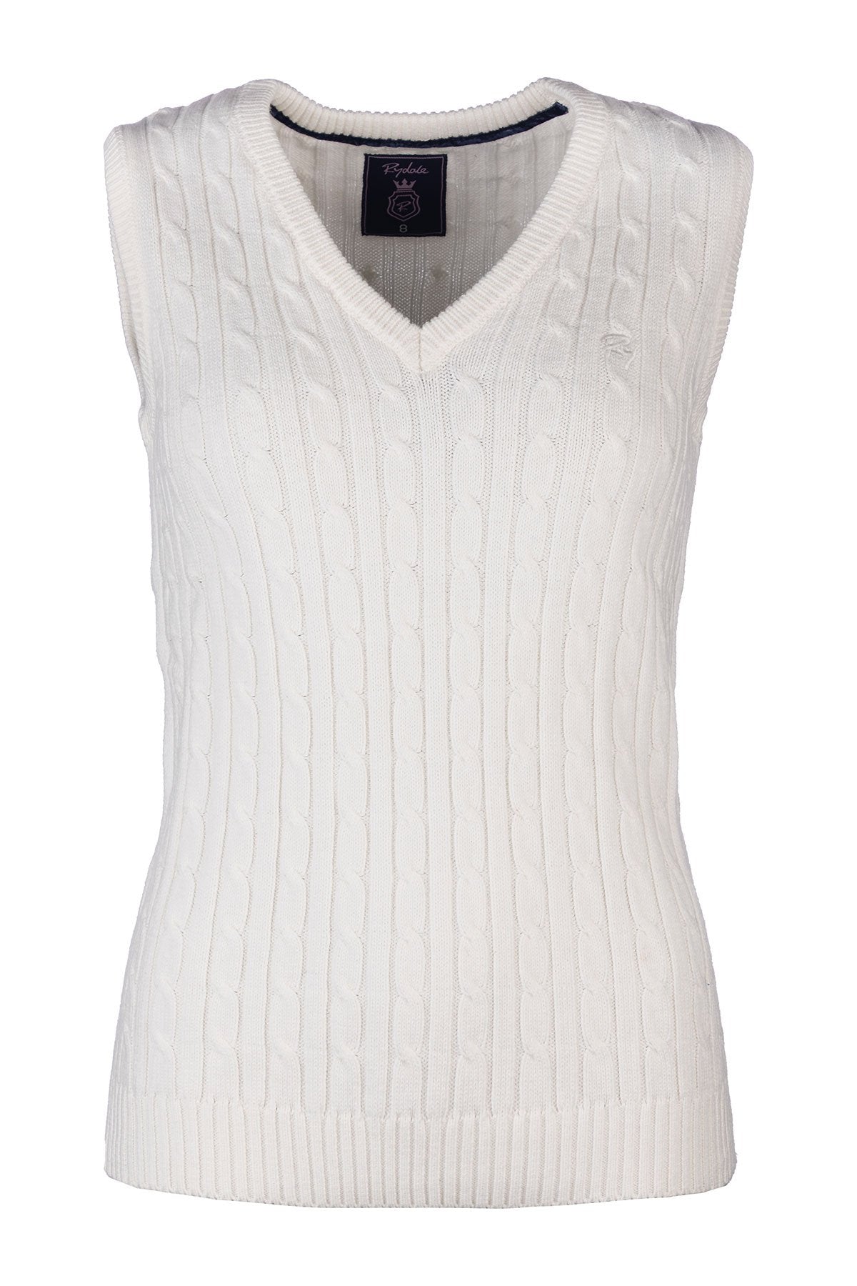 Rydale Ladies V Neck Cable Knit Vest- Emma