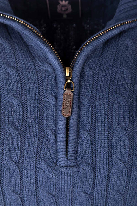 Rydale Ladies Quarter Zip Cable Knit Jumper - Emma