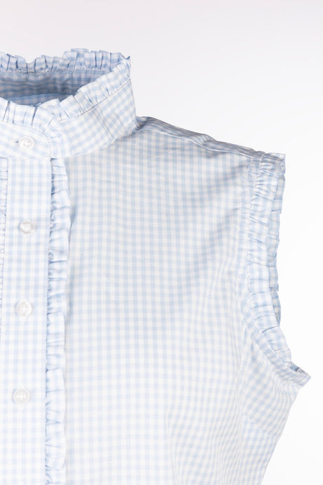 Rydale Ladies Ruffled Overhead Sleeveless Shirt - Ivy