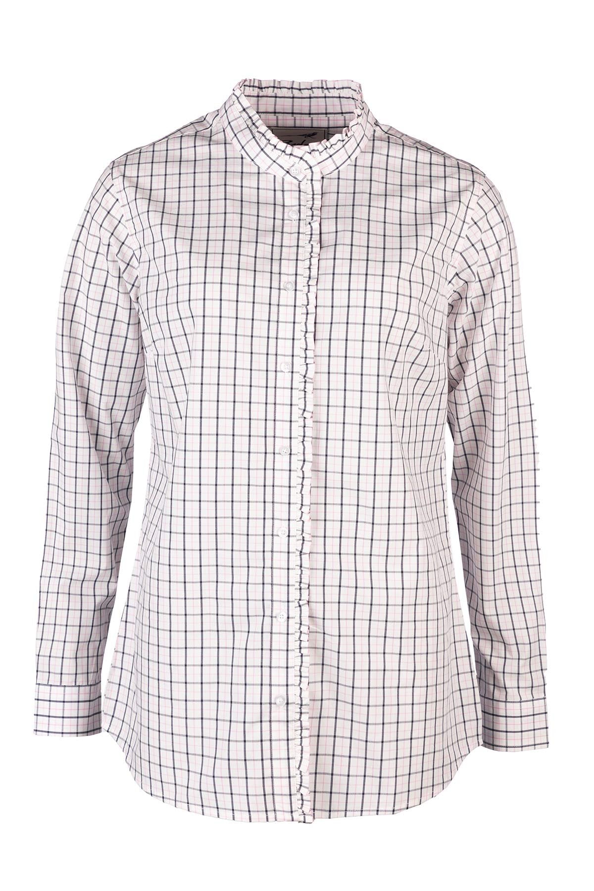 Rydale Ladies Oxford Cotton Ruffled Shirt - Ivy