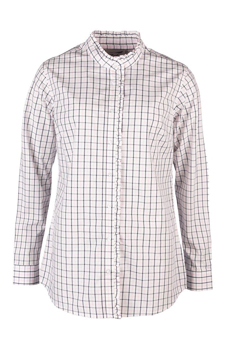Rydale Ladies Oxford Cotton Ruffled Shirt - Ivy