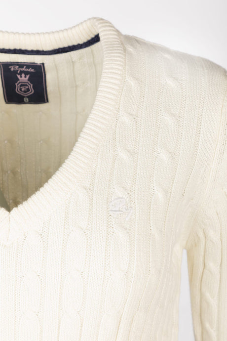 Rydale Ladies V Neck Cable Knit Jumper - Emma