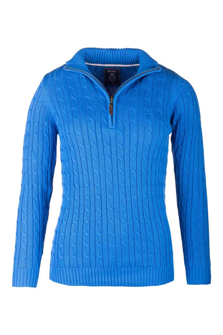 Rydale Ladies Quarter Zip Cable Knit Jumper - Emma