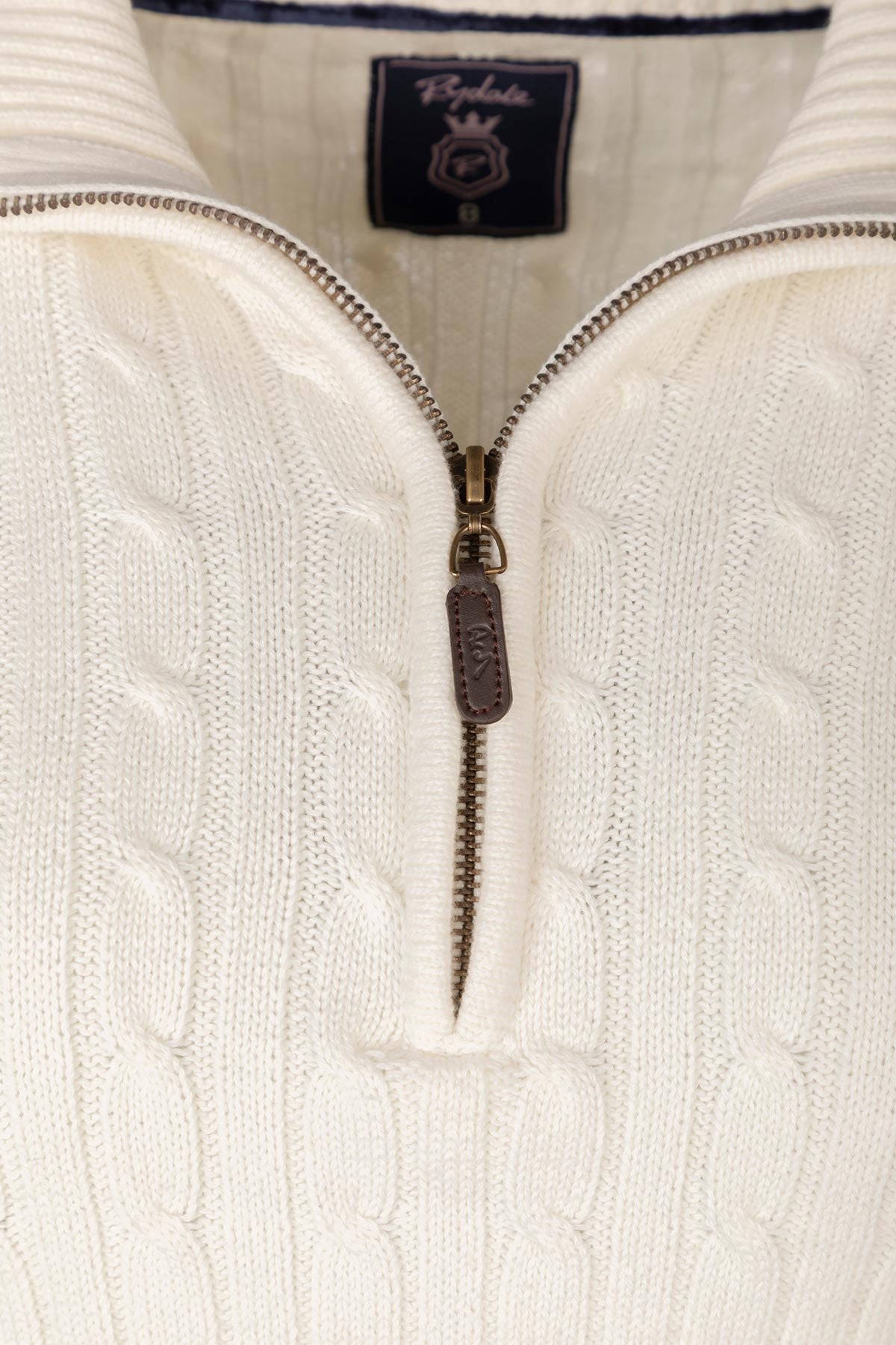 Rydale Ladies Quarter Zip Cable Knit Jumper - Emma