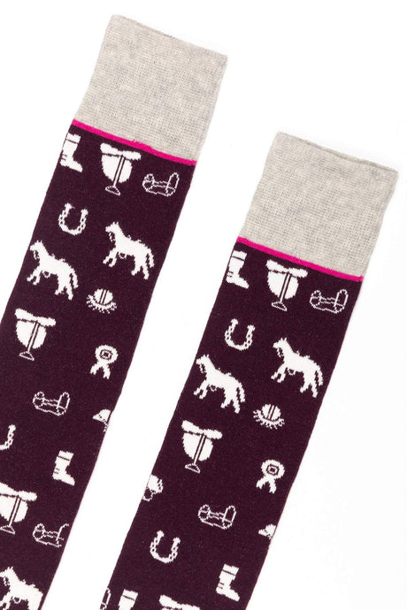 Rydale Ladies Horse Print Knee Length Riding Socks