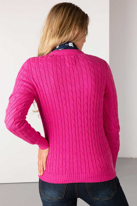 Rydale Ladies V Neck Cable Knit Jumper - Emma