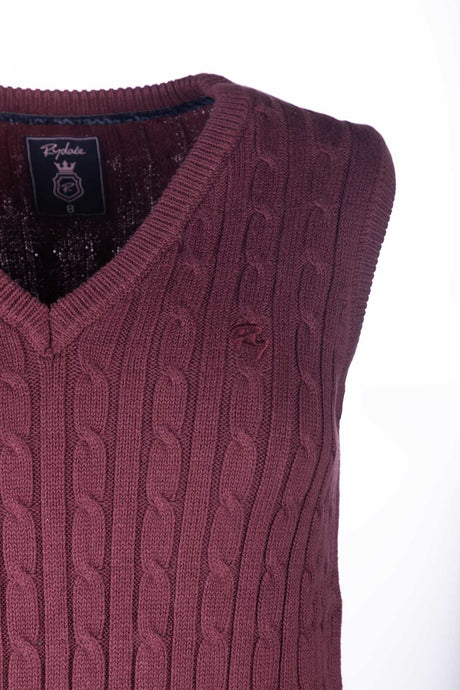 Rydale Ladies V Neck Cable Knit Vest- Emma