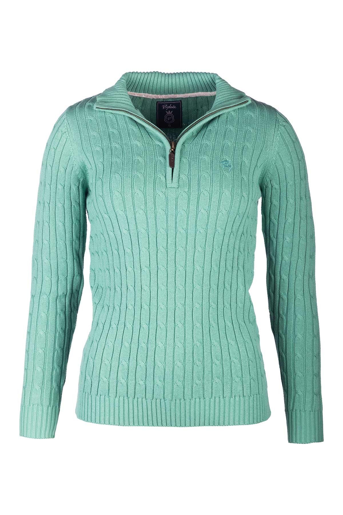 Rydale Ladies Quarter Zip Cable Knit Jumper - Emma